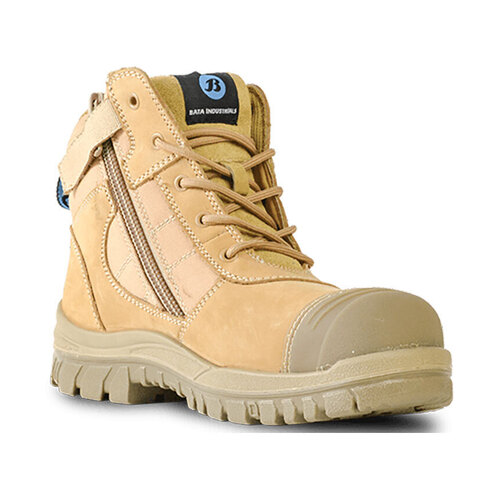 WORKWEAR, SAFETY & CORPORATE CLOTHING SPECIALISTS - Naturals - Zippy - Wheat Nubuck Zip / Lace Safety Boot
