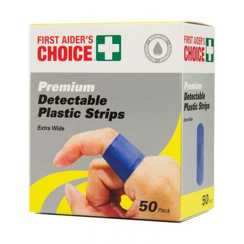 WORKWEAR, SAFETY & CORPORATE CLOTHING SPECIALISTS - Blue Detectable Plastic Bandaids - Box of 50