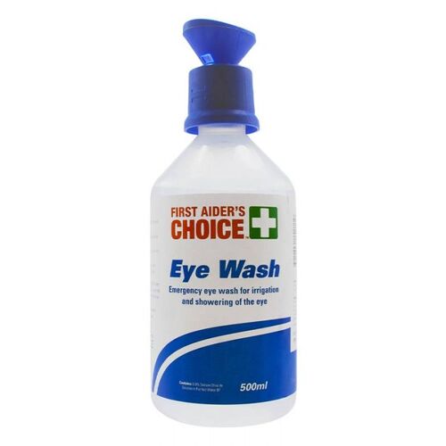 WORKWEAR, SAFETY & CORPORATE CLOTHING SPECIALISTS - Brady Saline Eye Wash with Eye Cap - 500ml
