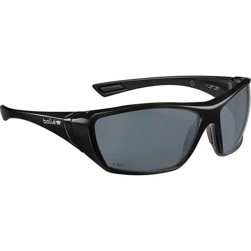 WORKWEAR, SAFETY & CORPORATE CLOTHING SPECIALISTS - HUSTLER Platinum Lite AS/AF Smoke Lens Black Frame Go Green