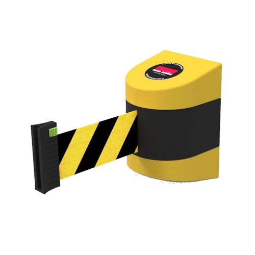 WORKWEAR, SAFETY & CORPORATE CLOTHING SPECIALISTS - Wall Mount Barrier 10m - PVC - Black/Yellow