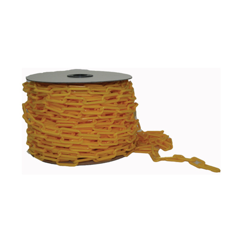 WORKWEAR, SAFETY & CORPORATE CLOTHING SPECIALISTS - Chain 6mm Plastic 25m roll - Yellow