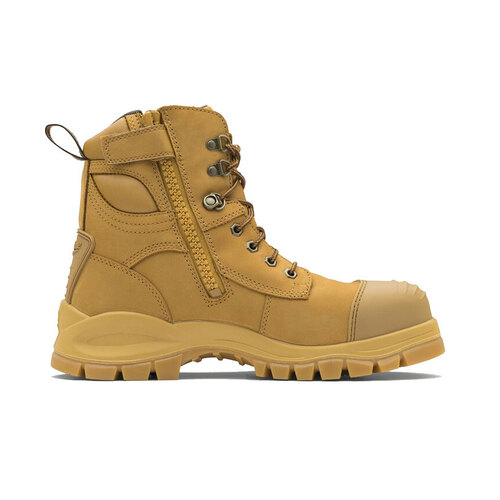 WORKWEAR, SAFETY & CORPORATE CLOTHING SPECIALISTS - 992 - XFOOT RUBBER - Wheat water-resistant nubuck, 150mm zip side safety boot