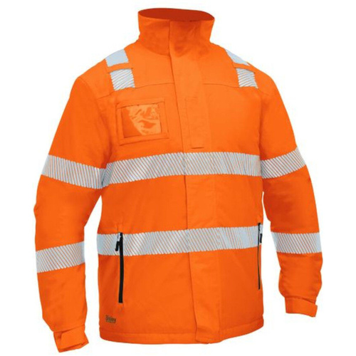 WORKWEAR, SAFETY & CORPORATE CLOTHING SPECIALISTS - TAPED HI VIS HEATED JACKET WITH HOOD