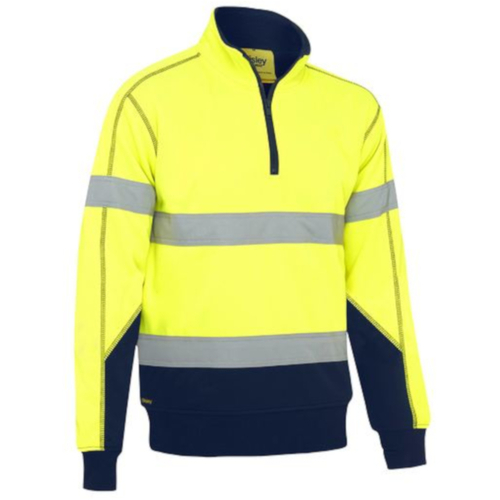 WORKWEAR, SAFETY & CORPORATE CLOTHING SPECIALISTS - Taped Hi-Vis 1/4 Zip Fleece Pullover with Sherpa Lining