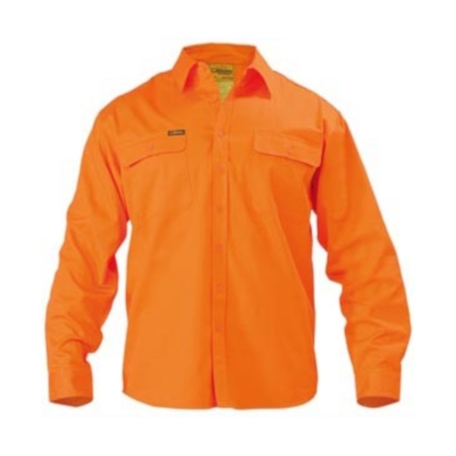 WORKWEAR, SAFETY & CORPORATE CLOTHING SPECIALISTS - Hi Vis Mens Drill Shirt - Long Sleeve