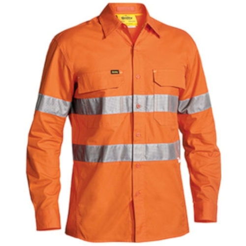 WORKWEAR, SAFETY & CORPORATE CLOTHING SPECIALISTS - 3M Taped X Airflow™ Ripstop Hi Vis Shirt - Long Sleeve - Orange