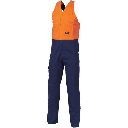 WORKWEAR, SAFETY & CORPORATE CLOTHING SPECIALISTS - Action Back Overalls Two Tone Cotton Drill - Logo Front