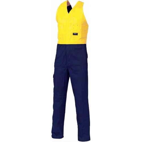 WORKWEAR, SAFETY & CORPORATE CLOTHING SPECIALISTS - Action Back Overalls Two Tone Cotton Drill - Logo Front