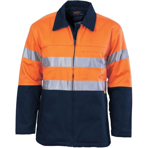 WORKWEAR, SAFETY & CORPORATE CLOTHING SPECIALISTS - HiVis Two Tone Protect or Cotton Drill Jacket with 3M R/ Tape