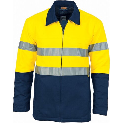 WORKWEAR, SAFETY & CORPORATE CLOTHING SPECIALISTS - HiVis Two Tone Protect or Cotton Drill Jacket with 3M R/ Tape