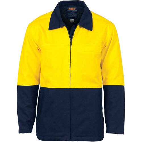 WORKWEAR, SAFETY & CORPORATE CLOTHING SPECIALISTS - HiVis Two Tone Protect or Cotton Drill Jacket