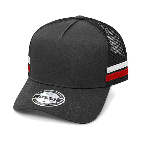 WORKWEAR, SAFETY & CORPORATE CLOTHING SPECIALISTS - A-Frame Striped Trucker Cap