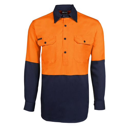 WORKWEAR, SAFETY & CORPORATE CLOTHING SPECIALISTS - JB's HV Close Front L/S 190G Shirt