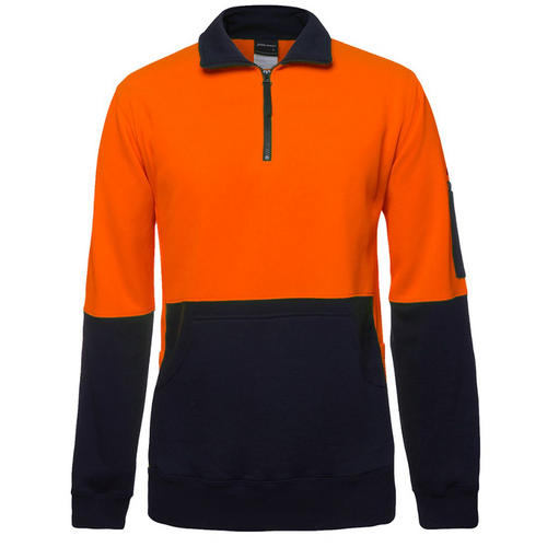 WORKWEAR, SAFETY & CORPORATE CLOTHING SPECIALISTS - Hi-Vis 330gsm 1/4 Zip Jumper