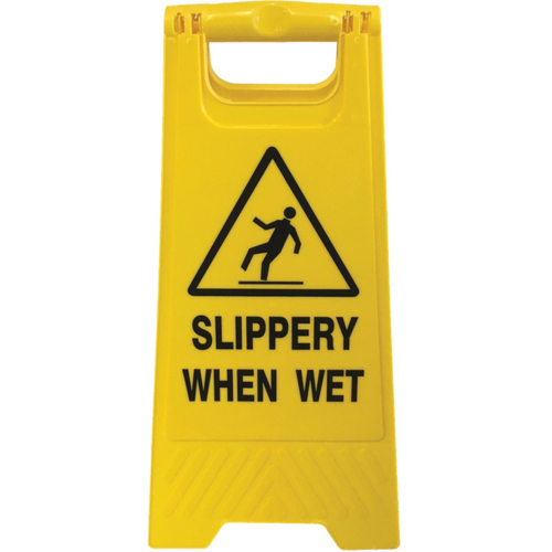 WORKWEAR, SAFETY & CORPORATE CLOTHING SPECIALISTS - Floor Stand Yellow - "SLIPPERY WHEN WET"
