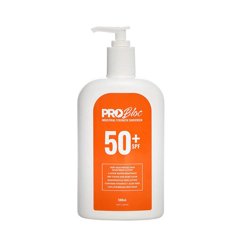 WORKWEAR, SAFETY & CORPORATE CLOTHING SPECIALISTS - PROBLOC SPF 50 + Sunscreen 500mL Pump Bottle