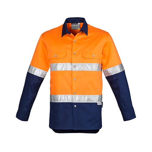 WORKWEAR, SAFETY & CORPORATE CLOTHING SPECIALISTS - Mens Hi Vis Spliced Industrial Shirt - Hoop Taped