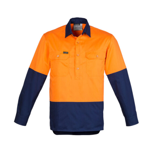 WORKWEAR, SAFETY & CORPORATE CLOTHING SPECIALISTS - Mens Hi Vis Closed Front L/S Shirt