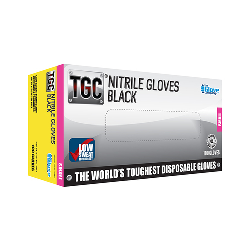 WORKWEAR, SAFETY & CORPORATE CLOTHING SPECIALISTS - TGC Black Nitrile Disposable Gloves - Box of 100